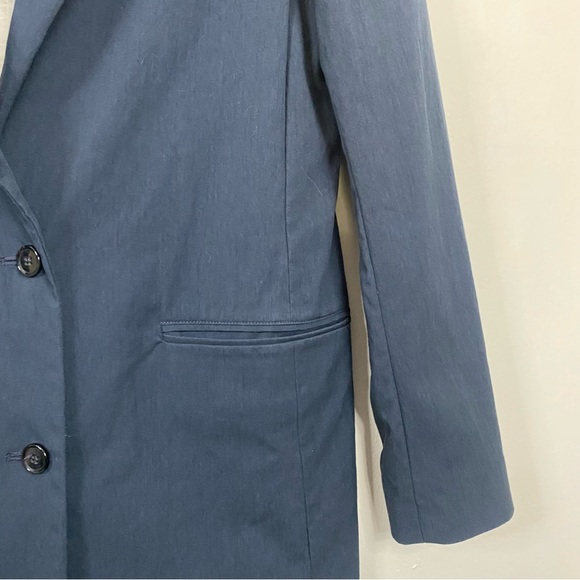 Hope by Ringstrand Söderberg Longline Cotton Blazer Trench Fine Coat Navy Medium - Picture 7 of 13
